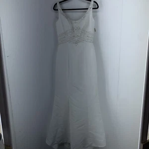 Vestido de novia Eden para mujer 8 sirena cuentas sin mangas marfil 1185 NUEVO - Imagen 1 de 18