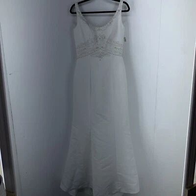 Eden Bridal Womens 8 Wedding Gown Dress Mermaid Beaded Sleeveless Ivory 1185 NEW - Image 1 of 4