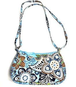Vera Bradley Blue Floral Print Quilted Shoulder Bag Purse. - Picture 1 of 5