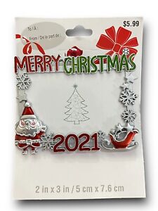 2021 Metal Merry Christmas Ornament Frame by Studio Decor Santa Claus