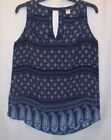 Old Navy Sleeveless Woman's Pullover Scoop Neck  - Blue-White Designs Sz Med Pet