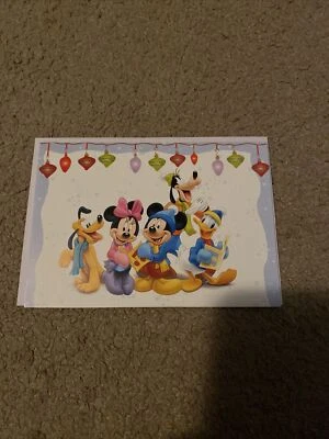 Tarjeta de felicitación de Navidad de Mickey/Minnie Mouse de colección Disney “Fab 5” - Nueva  Foto 1 de 3
