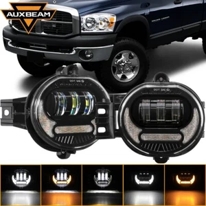 AUXBEAM LED Fog Light w/DRL & Turn Signal For Dodge Ram 1500 02-08 / 2500 / 3500 - Picture 1 of 12
