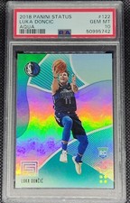 Luka Doncic 2018-19 Panini Status 122 Rookie RC Aqua Foil SP PSA 10