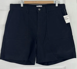 NWT Abound Women’s Sz 32 Bermuda Cotton Shorts Black Flat Front With Pockets - Picture 1 of 4