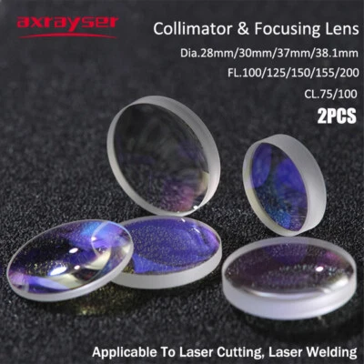 Lente de enfoque de colimador 2 piezas diámetro 28 30 37 para cabezal Raytools Bodor WSX Precitec Foto 1 de 4