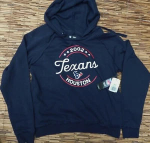 FELPA CON CAPPUCCIO PULLOVER TEXANS NFL TEAM APPAREL DONNA COLLO ROSSO CUCITURE INTERNE LISTA $55 - Foto 1 di 10
