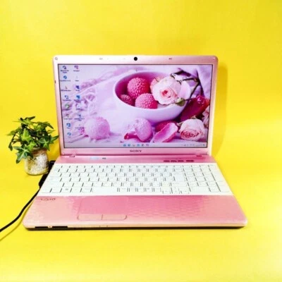 Sony Vaio Pink Laptop Windows 10 Core i3 4GB 128GB SSD WLAN DVD Test Gebraucht - Bild 1 von 4