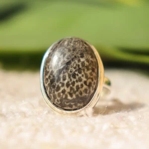 ANILLO JOYERÍA PLATA ESTERLINA SÓLIDA 925 PIEDRAS PRECIOSAS NATURALES CORALINA STRINGARAY 6,75 - Imagen 1 de 8