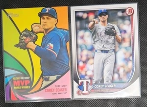 x2 Lot - Corey Seager - 2024 Topps Heritage Award Winner #AW-9 + 2025 Bowman #38 - Bild 1 von 1