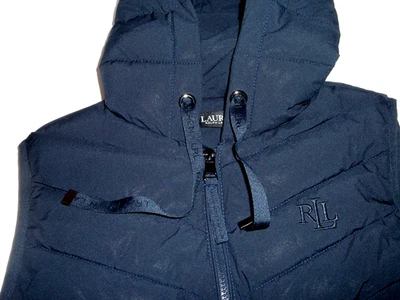 Ralph Lauren LRL Stretch Women’s Hooded Puffer Insulated Vest Jacket Navy Blue S - Image 1 of 4
