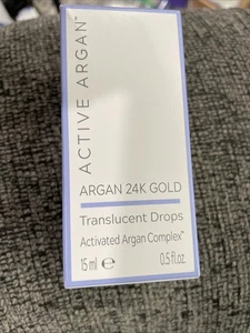 Active Argan 24K Gold durchscheinende Tropfen Gesicht Hals aktiviert 0,5 oz 15 ml NEU - Bild 1 von 2