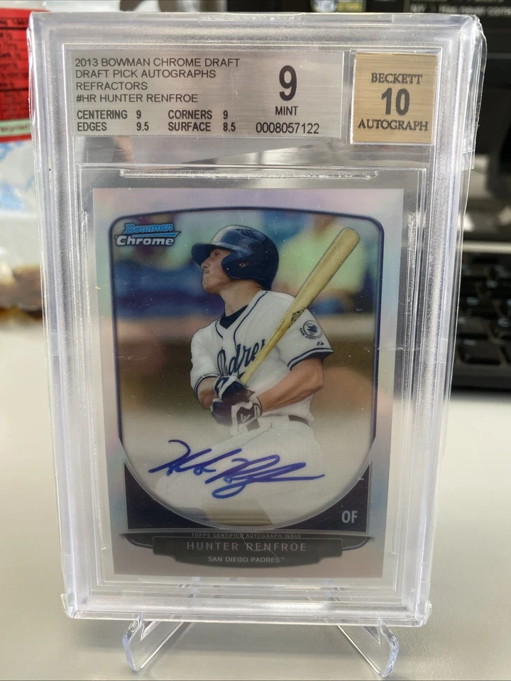 Bowman Chrome Refractor Hunter Renfroe RC 2013 #BCA-HR Beckett como nuevo 9 automático 10 Foto 1 de 1