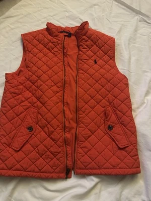 Polo Ralph Lauren Niños Naranja Acolchado Puffer Chaleco Cremallera Completa Bolsillos XLarge 18-20 Foto 1 de 4