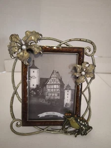 Ashlich Manor Bild in einem 3,5 x 5 Zoll Rahmen Frösche und Blumen - Bild 1 von 6