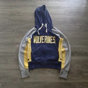 Sudadera vintage Michigan Wolverines para mujer S sudadera con capucha con cremallera azul bordada - Imagen 1 de 6