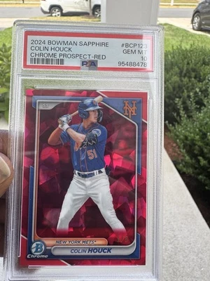 2024 Bowman Sapphire Edition Chrome Prospects Colin Houck #BCP-123 Red /5 (RC) - Image 1 of 2