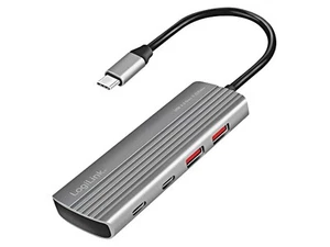 UA0413 Hub USB A femelle x2, USB C femelle x3, USB C mâle gris LOGILINK - Photo 1/1