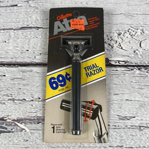 Maquinilla de afeitar Gillette Atra cabeza pivotante con cuchillas gemelas microsuaves 1 cartucho de colección '83 - Imagen 1 de 5