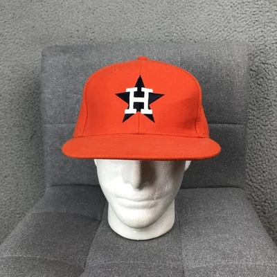Houston Astros Hat Cap Fitted Mens 7 1/2 Orange MLB Baseball Cooperstown 1975 - Image 1 of 4