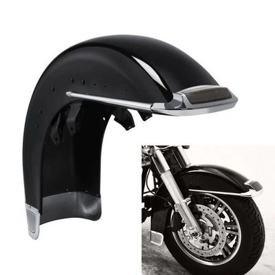 Para-lama dianteiro preto vívido compatível com Harley Road King Electra Glide 1989-2013 - Imagem 1 de 4