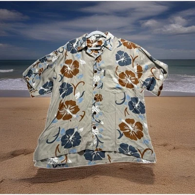 Camisa Hawaiana Por Mango Moon Para Hombre Grande Aloha Nueva Con Etiquetas Floral Hibisco Vacaciones Foto 1 de 4