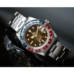 Orologio automatico WMT Panton MKII GMT quadrante tropicale NH34 38mm edizione invecchiata - Foto 1 di 10