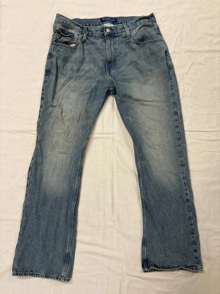 Pantalones de mezclilla Arizona Jean Co para hombre originales bootcut vaquero lavado medio talla 34x32 Foto 1 de 4