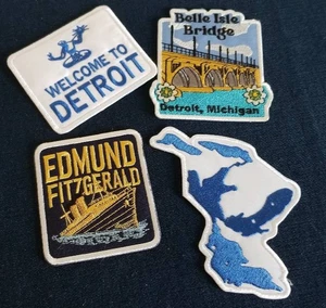 4 piezas. Parche bordado basado en Detroit Michigan talla mixta 3"-3,5" - Imagen 1 de 2