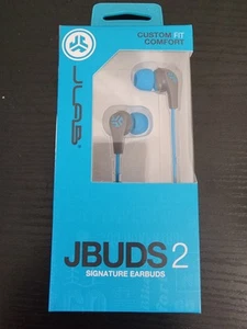 JLab JBuds 2 Signature Earbuds 3 Size Tips Comfort Fit Blue Marine Read - Picture 1 of 3