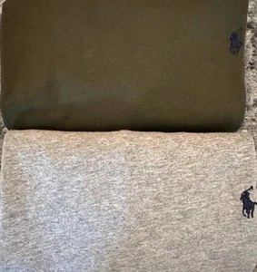 Two Pack Boys Large 14/16 Ralph Lauren Polo T-shirts One Gray And One Army Green - Picture 1 of 11