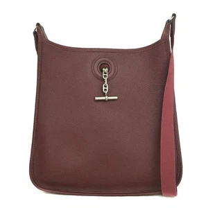 Borsa a tracolla HERMES Vespa PM Togo in pelle bordeaux/3BF0689 - Foto 1 di 12