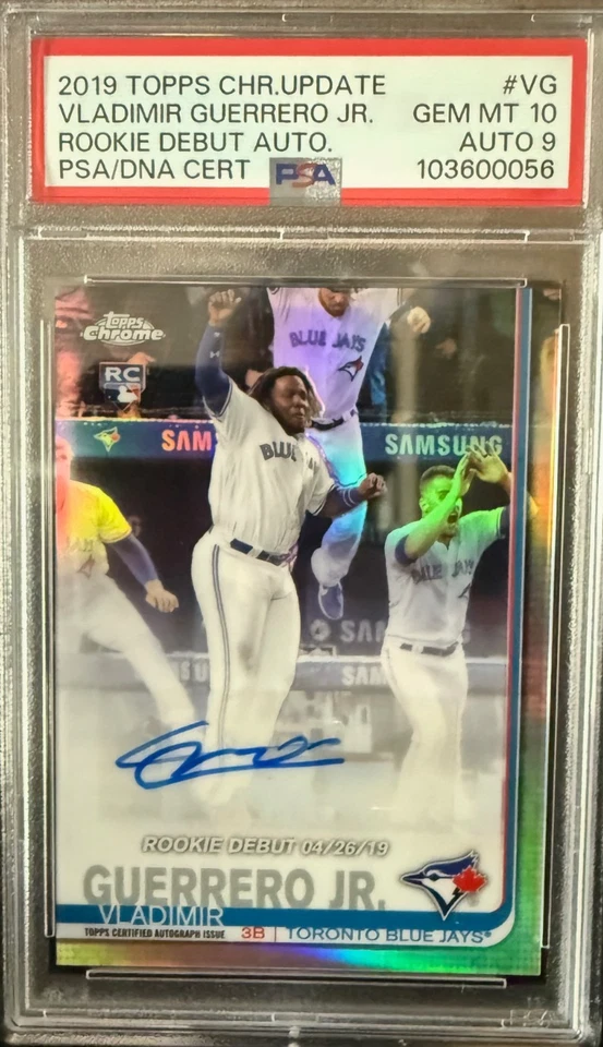 VLADIMIR GUERRERO JR 2019 TOPPS CHROME UPDATE AUTO ROOKIE PSA 10 - Image 1 of 1