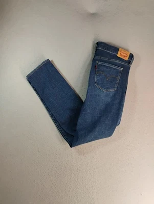 Женские джинсы Levis 311 31 синие формирующие узкие средняя посадка однотонные средняя вареная джинсовая ткань - Изображение 1 из 4