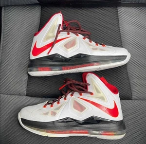 Nike Lebron 10 Heat Home Mens Size 8.5 NO ORIGINAL BOX 541100-100 - Picture 1 of 5