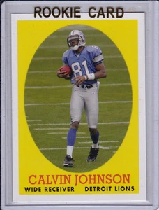 CALVIN JOHNSON ROOKIE CARD 2007 Topps VINTAGE DESIGN RC Detroit Lions NFL HOFer! - Picture 1 of 2