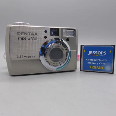 Pentax Digital Camera Optio 330 3.2MP Silver Tested - Image 1 of 4