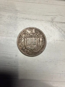 1892 Rare Costa Rica Heaton 25 Centavos   - Picture 1 of 2