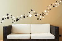 Up to 81 Star shape wall art stickers for Bedroom Bathroom playroom living room