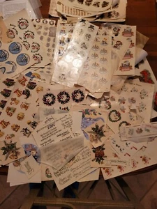 VINTAGE CERAMIC DECALS LOT OF HOLIDAYS -ANIMALS - FRUITS - FLORALS - SEA LIFE - Picture 1 of 23