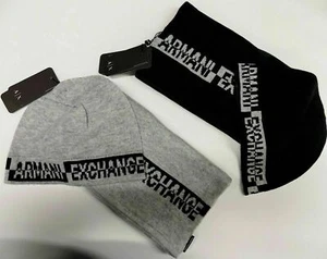 Beanie Hut + Schal Logo Armani Exchange Herren 8NZ492 ZMO1Z Blau O Grau - Bild 1 von 4