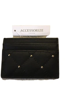 Accessorize Leather Credit Card Holder Black New - Picture 1 of 3