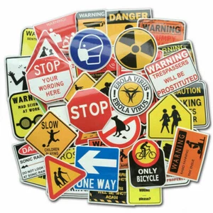 50 Pack Warning Stickers Bomb JDM Car Motorcycle Racing Helmet Vinyl Decals Lot - Picture 1 of 9