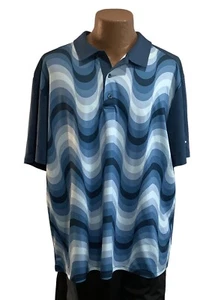 Golf America Men's Polo Shirt Size XL Blue & White Short Sleeve Geometric XL - Picture 1 of 5