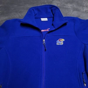 Kansas Jayhawks Columbia Jacket Women's Small Blue 1/4 Zip Fleece Pullover - Picture 1 of 6