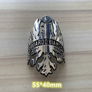 Logo Rétro Avant Vélo Bianchi Chrome en Métal pour cadre Collection - Imagen 1 de 1