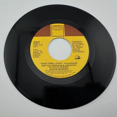 Stevie Wonder "Part-Time Lover" 45 RPM Record Tamla Jukebox VG+ Foto 1 de 2