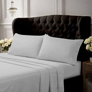 Queen Bed Sheet Set Crisp And Smooth Egyptian Cotton Percale Solid Sheets And Pi