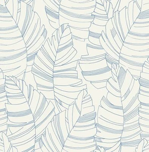 Wallquest DA61402 Jungle Leaves Carolina Blue - Picture 1 of 1