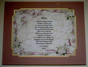 Personalized Mother's Days Poem for Mom or Just Because **3 TO CHOOSE FROM** - Picture 1 of 4